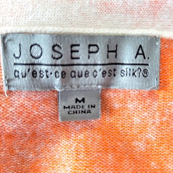 Joseph A Sweater Women Size M Orange Multicolor Paisley Short Sleeves - Picture 4 of 5